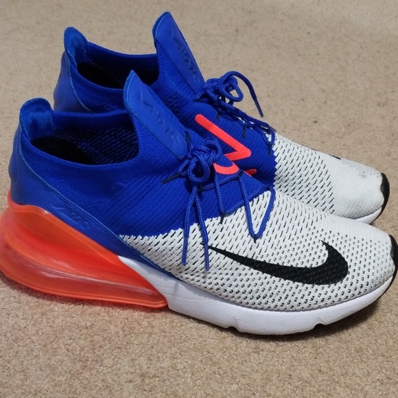 Nike Other - Nike Air Max 270 Flyknit Racer Blue Total Crimson